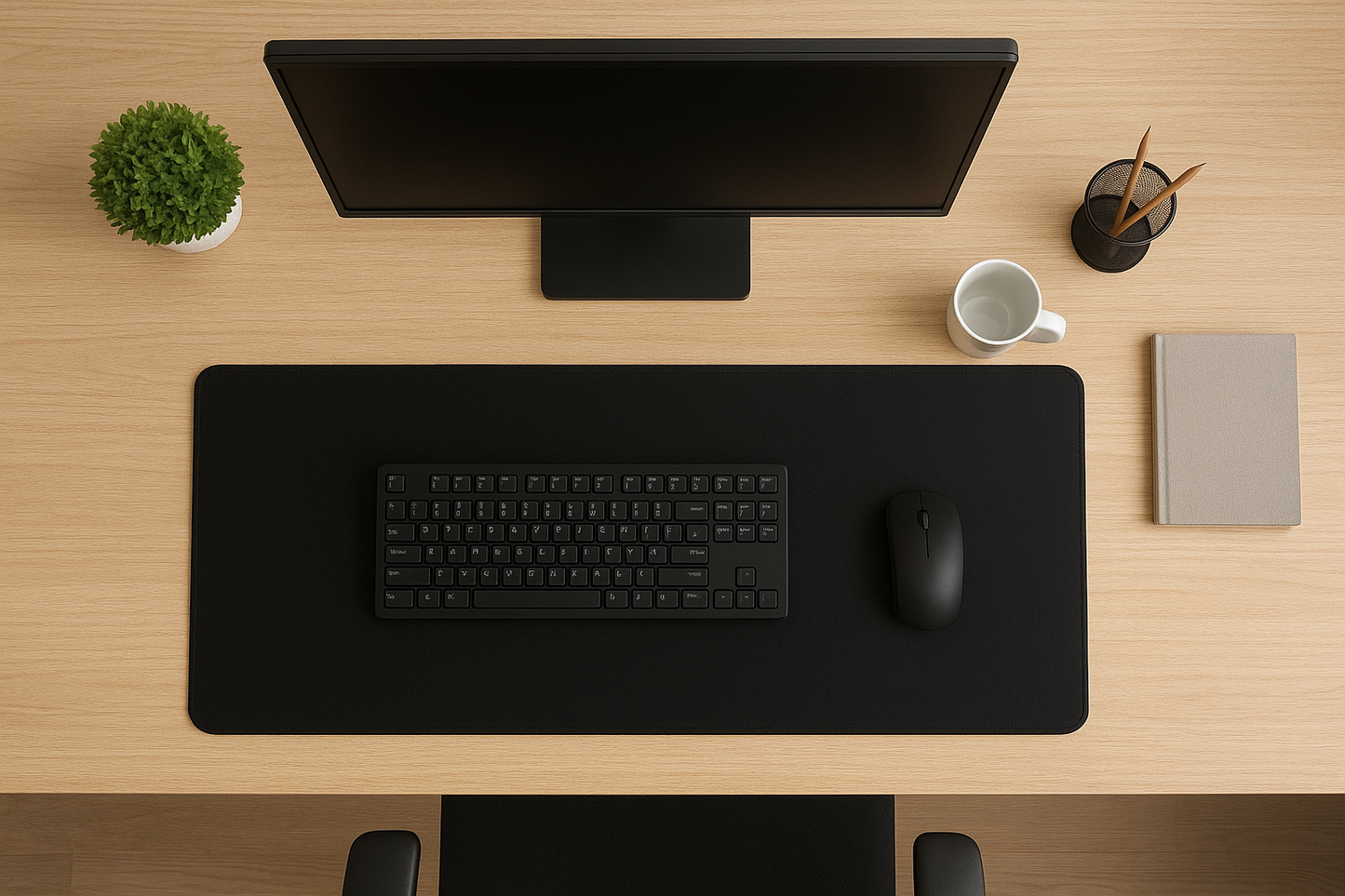 Void Black Desk Mat