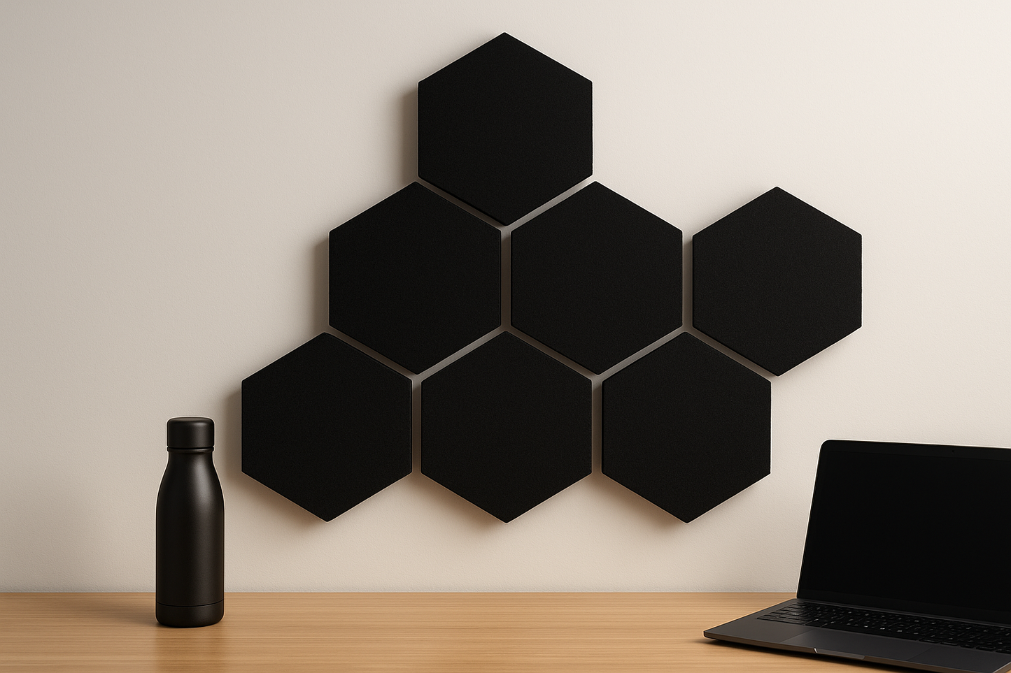 12 pc Essential Hexagon Acoustic Sound-Absorbing Wall Panels